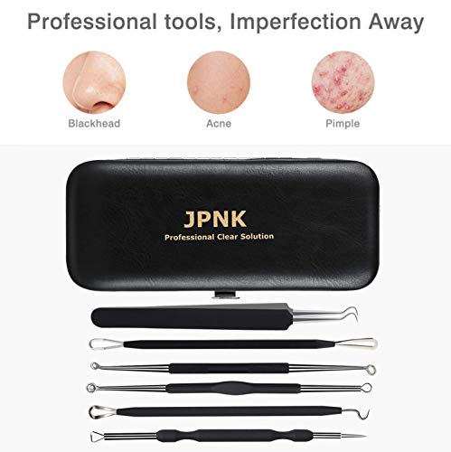 JPNK Blackhead Remover Tool Kit - 6 Pcs Stainless Steel Acne Extractor