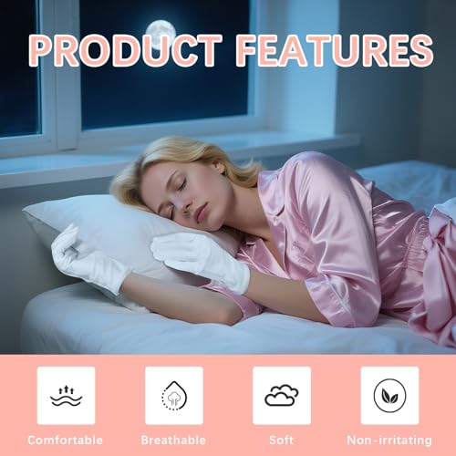 White Cotton Moisturizing Gloves for Dry Hands & Eczema (42 Pairs)