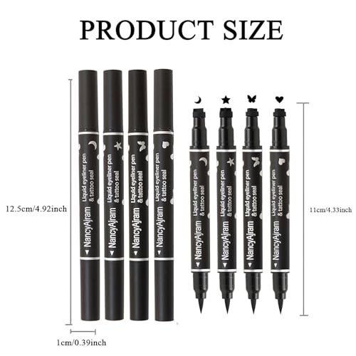 4Pcs Stamp Eyeliner Set - Winged Double Head Waterproof