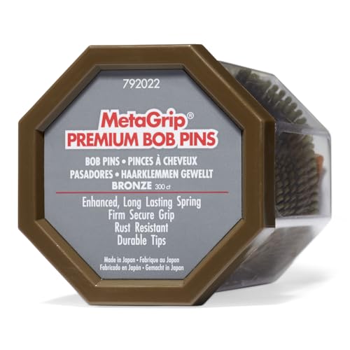 MetaGrip Bronze Bobby Pins 300 Count - Slip-Proof Grip