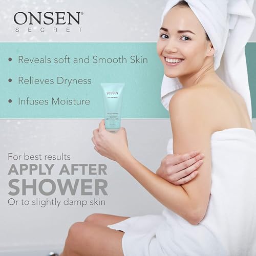 Onsen Secret Natural Daily Moisturizing Body Lotion w/Smoothing Organic Shea Butter for Normal to Dry Skin w/Healing Minerals, Jojoba, Aloe Vera, Vitamin E & Rice Bran Non-Greasy (Hydrating Leaves)