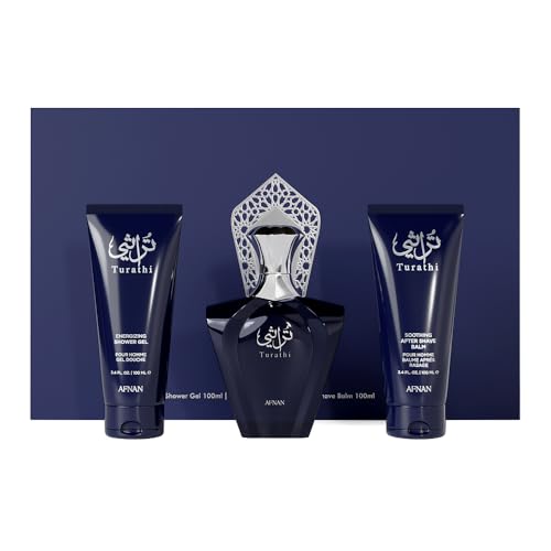 Afnan Turathi Homme Blue Gift Set – Eau de Parfum, Shower Gel & After Shave