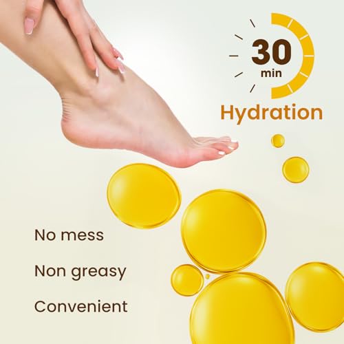 Hydrating Foot Mask Socks for Dry Cracked Feet with Shea Butter & Jojoba Oil - 2 Pairs