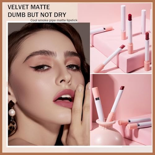 4-Color Matte Velvet Lipstick Set - Long-Lasting Waterproof