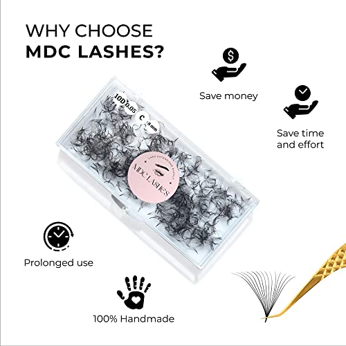 MDC LASHES Promades Eyelash Fan 500fans | 5D-16D, 0.05-0.07 Thickness, C/CC/D Curls, 8-18mm | Volume Lash Extensions Premade Lash Fans Pro Made False Eyelashes Pestanas Pelo A Pelo (7D-0.07-CC-11)