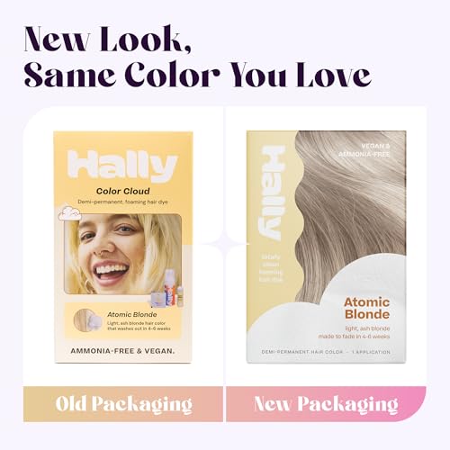 Hally Hair Color Cloud Demi-Permanent Blonde Foam - Lasts Up to 25 Washes