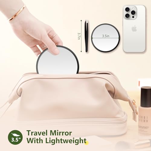 40X Magnifying Mirror with Suction Cup & Tweezers