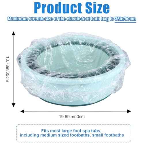 Transparent Pedicure Liners Disposable, Pedicure Bowl Liners with Elastic Band, Unbreakable Pedi Liners Disposable, Fits Most Pedicure Tub, for Pedicure Foot Spa Home Use (25pcs)