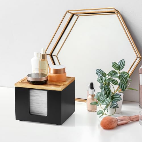 Wooden Face Towel Holder Box - Makeup Organizer for Bathroom