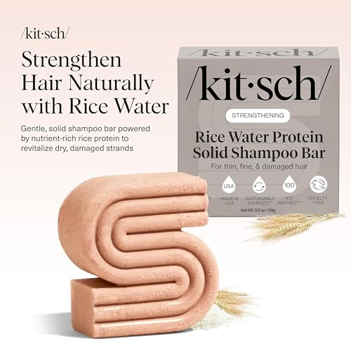 Kitsch Rice Water Strengthening Shampoo Bar for Hair Growth (3.5 oz)