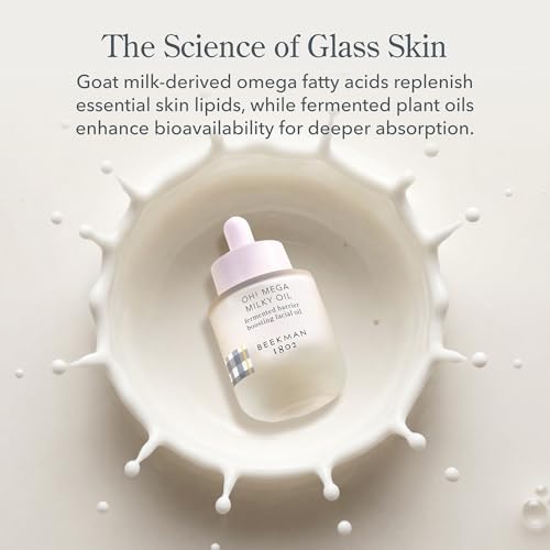Beekman 1802 Oh! Mega Milky Facial Oil Serum ? Vitamin C & Niacinamide Serum for Hydration & Barrier Support ? Lightweight Face Oil, Non-Greasy, Fragrance Free, Sensitive Skin Safe, 1 Fl Oz