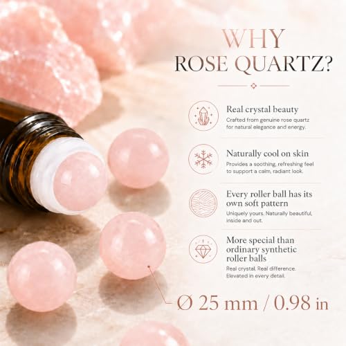 Rose Quartz Roller Bottle 50ml | Essential Oil Applicator