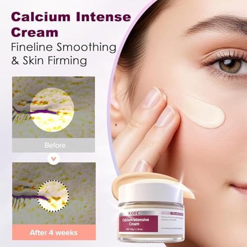 Calcium Anti-Aging Skincare Bundle with Cream, Serum, Eye Patches & Balm Stick