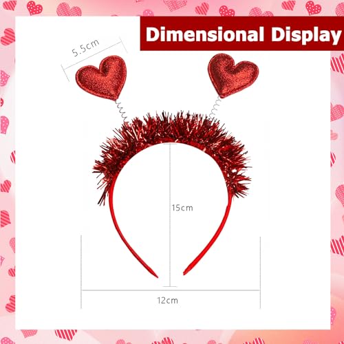 BELSITA Valentine’s Day Headbands Red Heart Hairbands Sequins Glitter Headbands for Women Valentines Heart Hair Bands Hair Accessories Holiday Party Hair Decorations 1Pcs