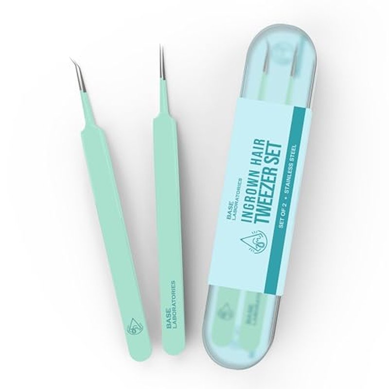 Precision Ingrown Hair Tweezers Set - 2 Pack Stainless Steel