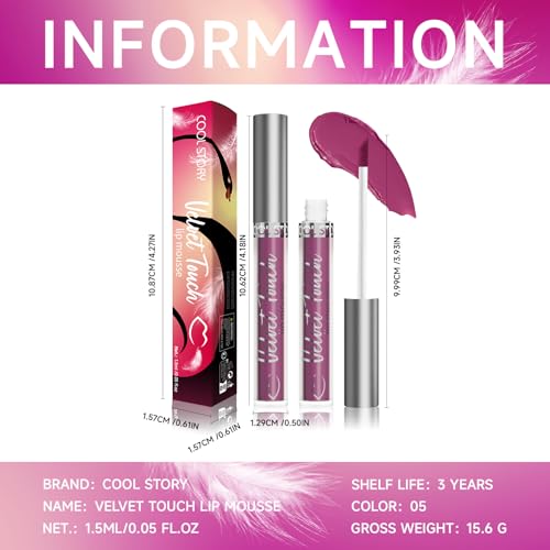 Matte Velvet Lip Mousse #05 Violet Pitaya Blaze - Waterproof