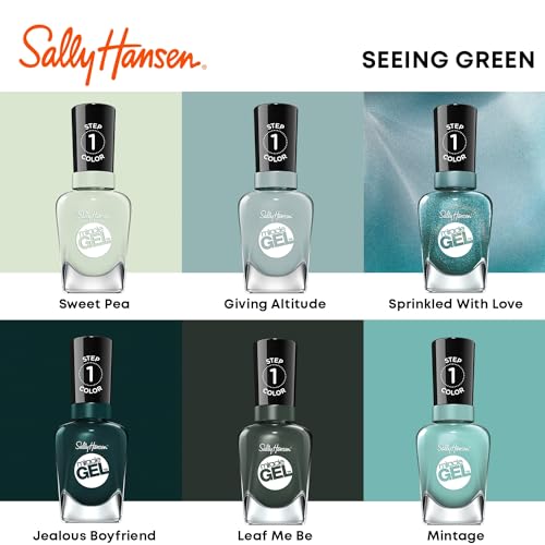 Sally Hansen Miracle Gel™, Jealous Boyfriend, Long Lasting, Gel-Like Formula, No UV Lamp Needed, Green Nail Polish