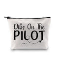 G2TUP Pilot Girlfriend Gift Dibs On The Pilot Makeup Bag Pilot Wife Cosmetic Bag I Love My Pilot Gift (Dibs On The Pilot MB)