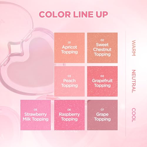 lilybyred Luv Beam Sherbet Cheek | Heart-Shaped Korean Cream Blush, Lightweight Melt-In Texture, Micro-Pearl Glow, Buildable Natural Color, Soft Radiant Finish, 0.12 oz. (06 Raspberry Topping)