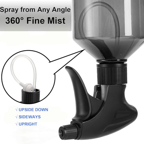 Bekith 6 Pack 360¡Æ Plastic Spray Bottles, 17oz/510ml Empty Refillable Containers, Upside Down Fine Mist Spray Bottle with Adjustable Nozzle for Cleaning, Cooking, Hair, Plant