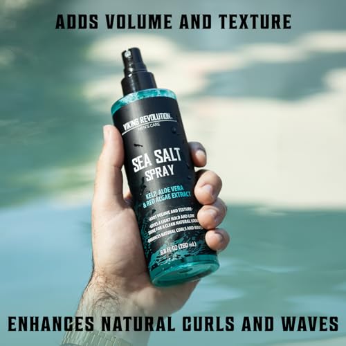 Viking Revolution Men's Hair Care Kit - Sea Salt Spray, Clay, Powder & Combs