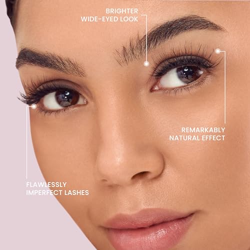 KISS The New Natural, False Eyelashes, White Shirt', 12 mm, Includes 1 Pair Of Fake Lashes, Contact Lens Friendly, Easy to Apply, Reusable Strip Lashes