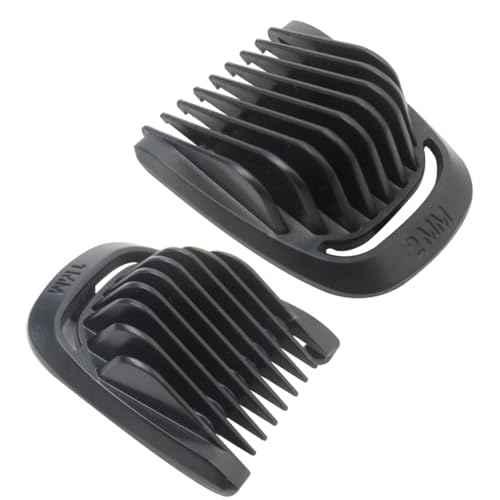 Replacement Beard Stubble Guide Combs Guards 1mm & 2mm Compatible with Philips Norelco Multigroom Trimmer BT5511, MG3750, MG3760, MG5700, MG5750