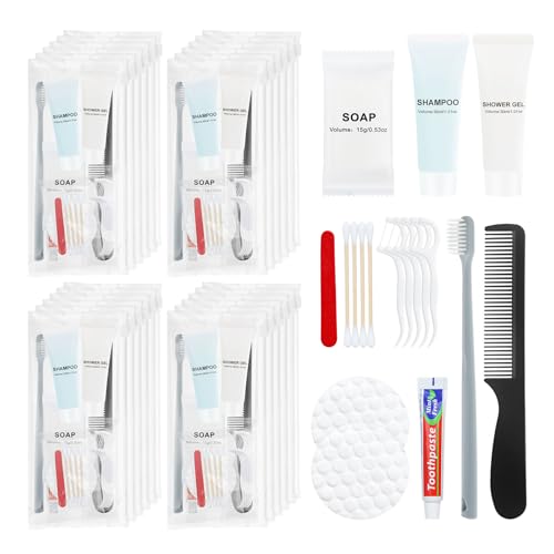 Hygiene Kits and Bulk Convenience Kits Feature Double-Sealed Individual Packaging. Personal Hygiene Kits are Suitable for Hotels, Camping, Home Use, and Travel (25-Pack)