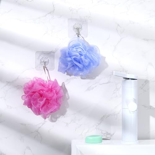 Travel Loofah 12 Pack with Cases - Mini Bath Puff Sponge