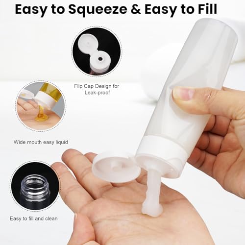 Wowang B-Clear Travel Bottles Set 9 pcs 3.4oz TSA Approved Wide Mouth