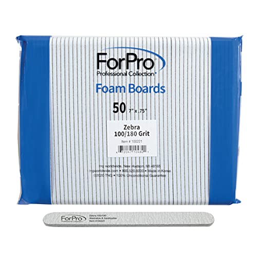 Double-Sided Manicure Nail Files, 100/180 Grit, 50-Count