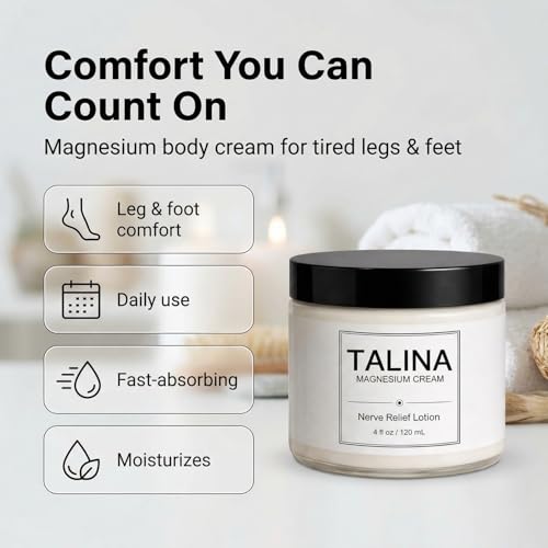TALINA Lotion ? Cream with Arnica Montana, Magnesium Chloride, Rosemary, Frankincense & Menthol ? 4 fl oz / 120 mL (1)