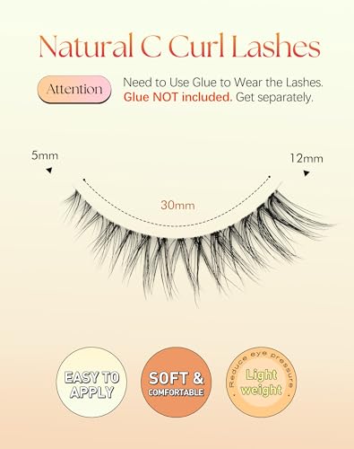 ChirpyLuna Natural Cat Eye Lashes 12MM - 7 Pair Pack