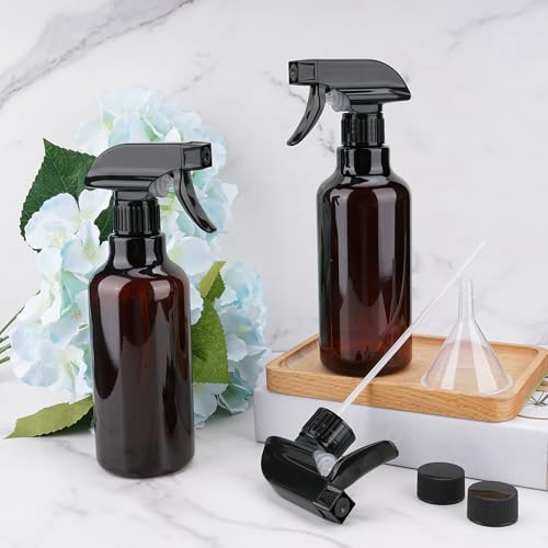 16.9oz Plastic Spray Bottles - 2 Pack with Adjustable Nozzle