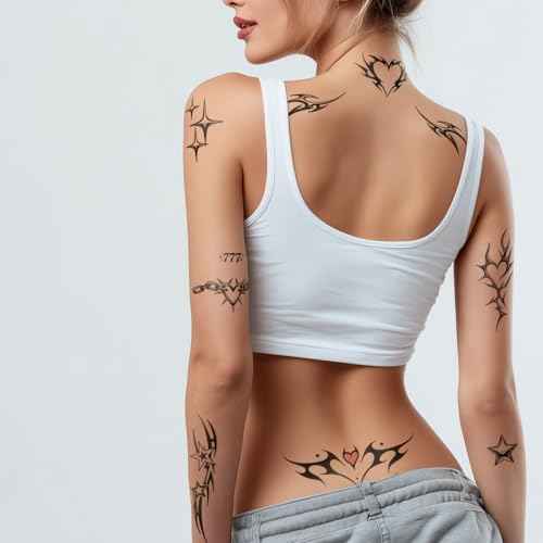 Cute Y2K Temporary Tattoos | Realistic Waterproof Fake Tats | Festival, Bachelorette, Halloween, Birthday Favors, Accessories