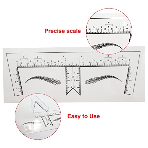 Guapa 50pcs/Pack Eyebrow Ruler with Brow Shape Disposable Microblading Ruler Sticker Adhesive Brows Positioning Measure Tool