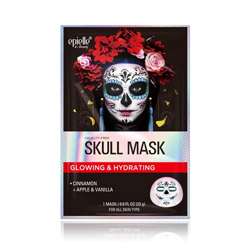 Epielle Halloween Character Sheet Masks - Clown Mask, Skull Mask - Korean Beauty Masks For All Skin Types Purifying & Soothing Facial Masks (4pk)