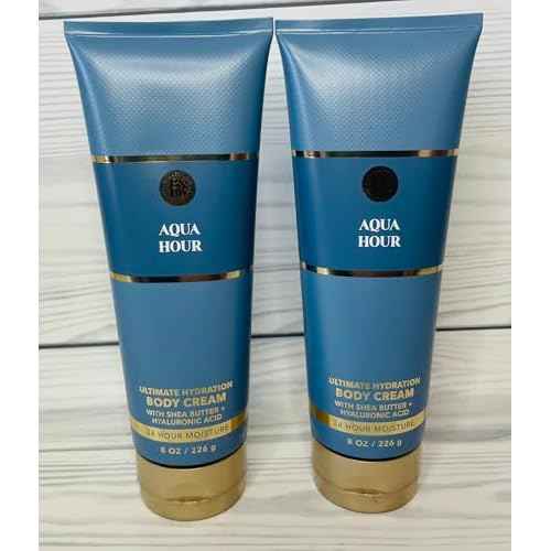 Bath & Body Works Aqua Hour Ultimate Hydration Body Cream 8 Ounces Pack of 2