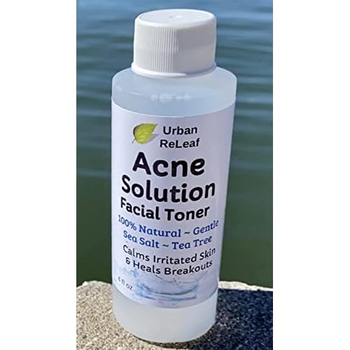 Urban ReLeaf Acne Solution Facial Toner! Sea Salt & Tea Tree. Soothe Skin, Calm breakouts. 4 oz. Gentle Effective. 100% Natural & Soothing. Reduce The Appearance of pores. (Pack of 2)