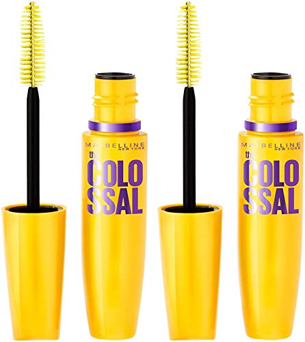 Maybelline Volum' Express Colossal Washable Mascara Makeup, Volumizing, Classic Black, 2 Count