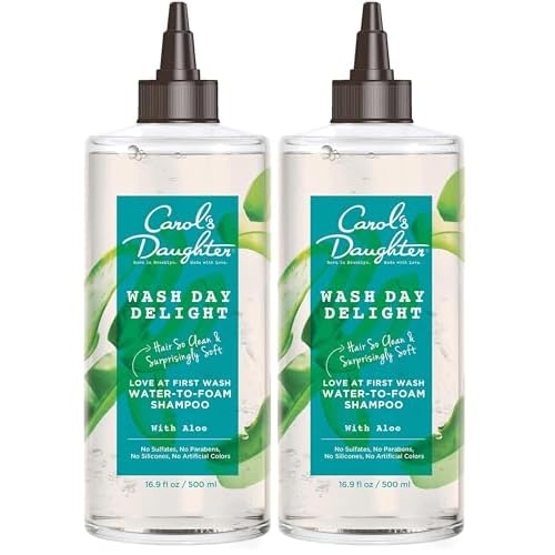 Carol¡¯s Daughter Wash Day Delight Love at First To Foam Sulfate Free Shampoo with Aloe and Micellar Water,Paraben and Silicone Free,Micellar Shampoo for Kinky,Curly Hair,16.9 fl oz,(Pack of 2)