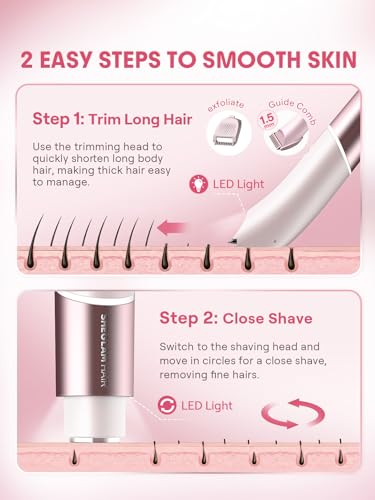 SHEGLAM 2-in-1 Bikini Trimmer for Women - Electric Shaver with Ceramic Blade