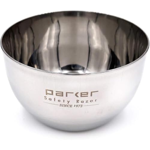 Parker Deluxe Unbreakable Stainless Steel Shaving Bowl ? for use with your favorite Shave Soap or Lathering Shaving Cream