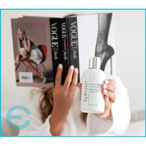 Epicuren Discovery Kukui Nut Coconut Massage & Body Oil, 8 oz.