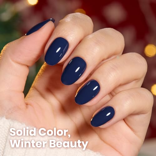 Beetles Navy Blue Gel Polish 15ML - Eclipse Blue Creme Variant, Long-Lasting & Chip-Resistant