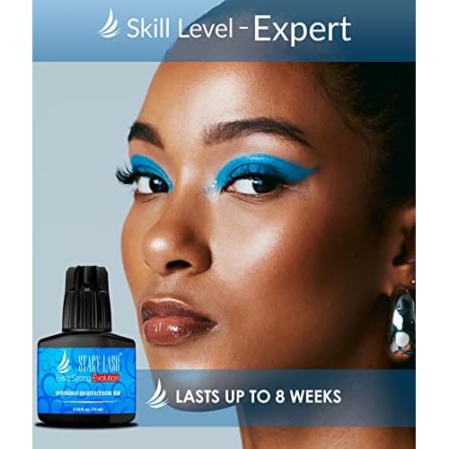 Extra Strong Evolution & Sensitive/Stacy Lash Eyelash Extension Glue 10ml/ Black Adhesive/Individual Semi-Permanent Lash Extensions / 1-2 & 5-6 Sec Drying Time/Low Fumes/Professional Supplies
