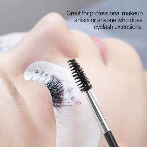 Quacc 3 PCS Eyelash Brush Portable Eye Brush Eyebrow Brush Reusable for Eyelash Extension Makeup, Lifting Eyebrow (Black)