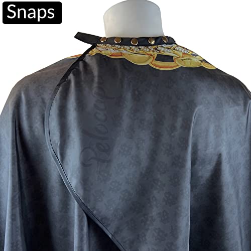 Pelocapa Barber Cape for Men Hair Cutting Salon Cape with Snap Closures Waterproof Professional Large Barber Hairdresser Cape- 63”× 56” (Dollar Chain)