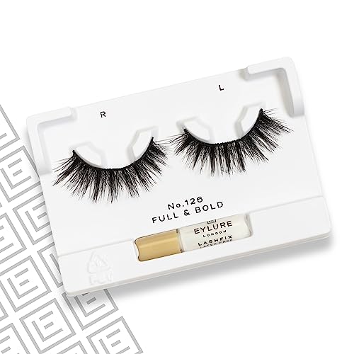 Eylure Dramatic Definition No. 126 Reusable Eyelashes, Adhesive Included, Black, 1 Pair