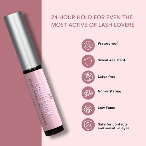 GladGirl Lash Lock Waterproof Latex-Free False Lash Adhesive - Long-Lasting Black Strip Glue